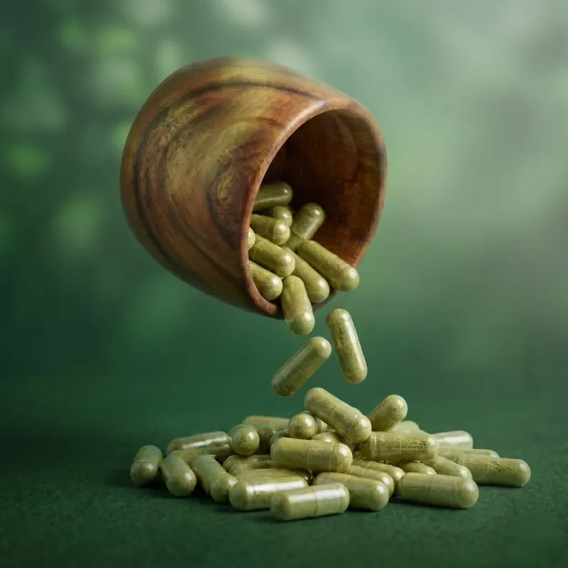 Green Borneo gelatin capsules