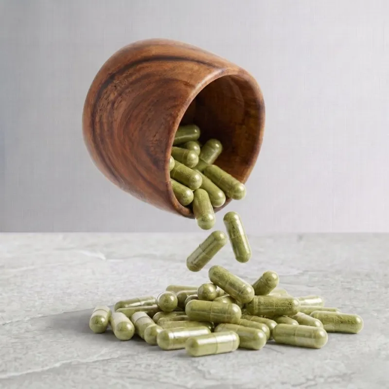 White Maeng Da gelatin capsules