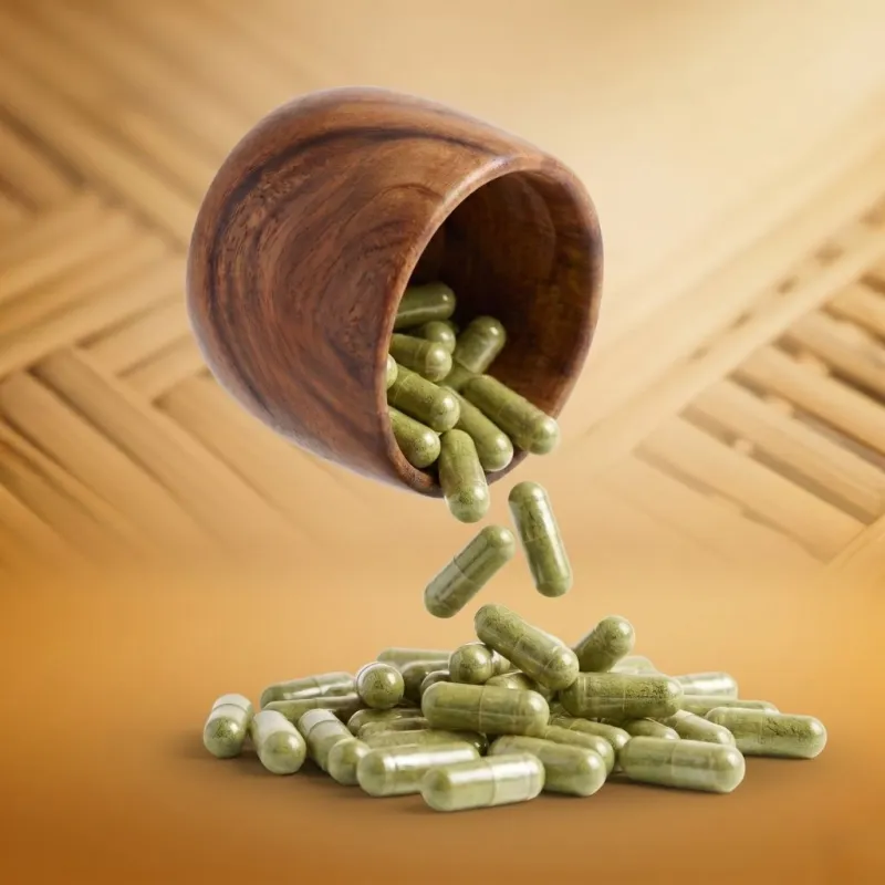 Yellow Borneo gelatin capsules